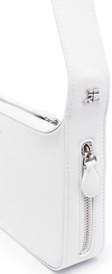 Courrèges One Racer leren schoudertas Wit