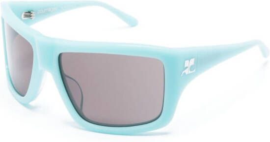 Courrèges Zonnebril met vierkant montuur Blauw