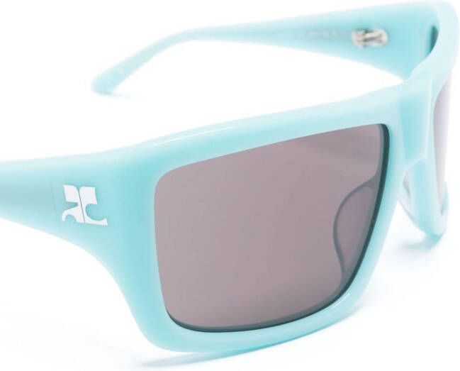 Courrèges Zonnebril met vierkant montuur Blauw