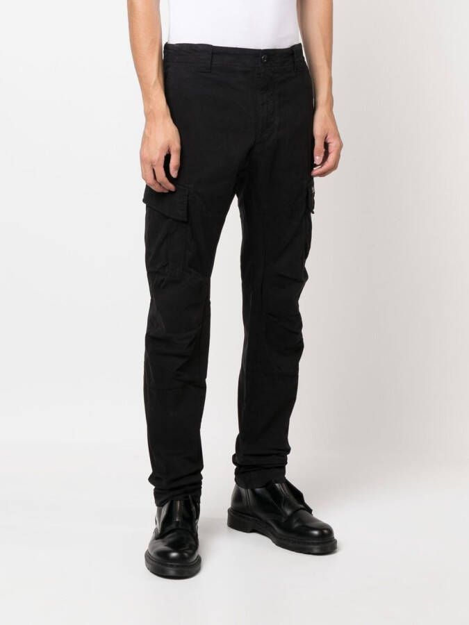 C.P. Company Broek met logopatch Zwart