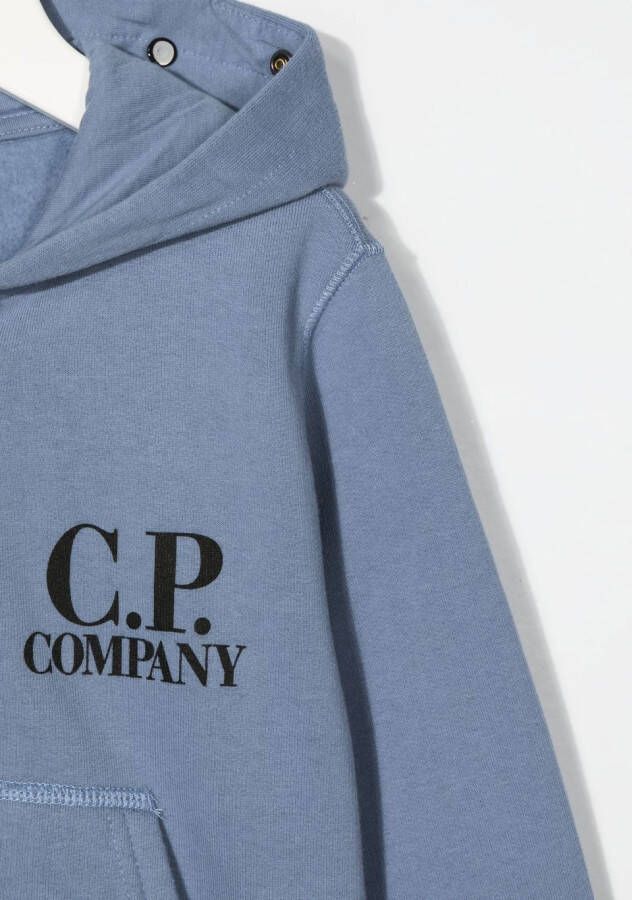C.P. Company Kids Hoodie met logoprint Blauw