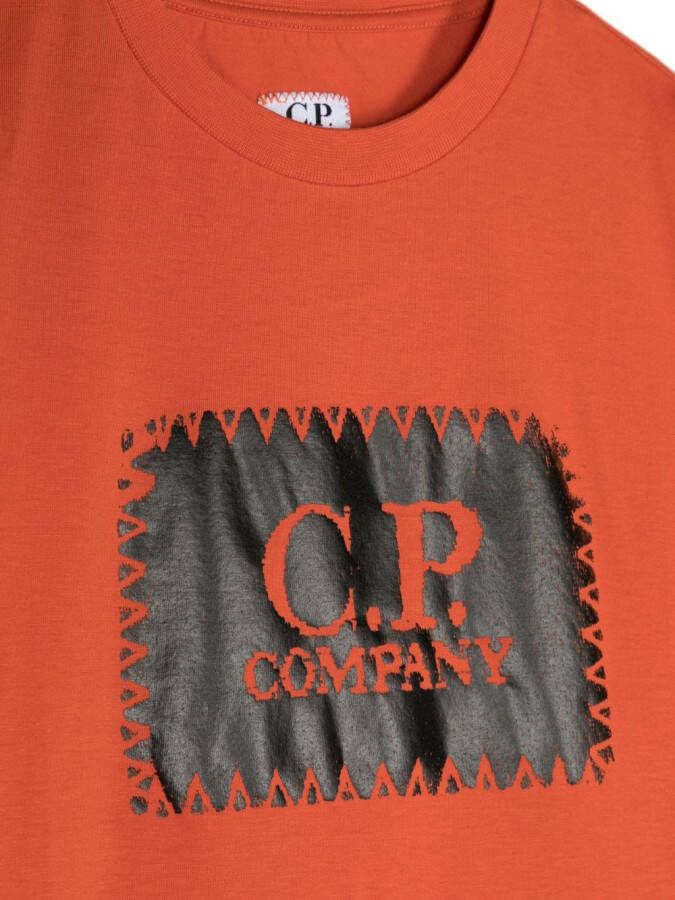 C.P. Company Kids T-shirt met logoprint Oranje
