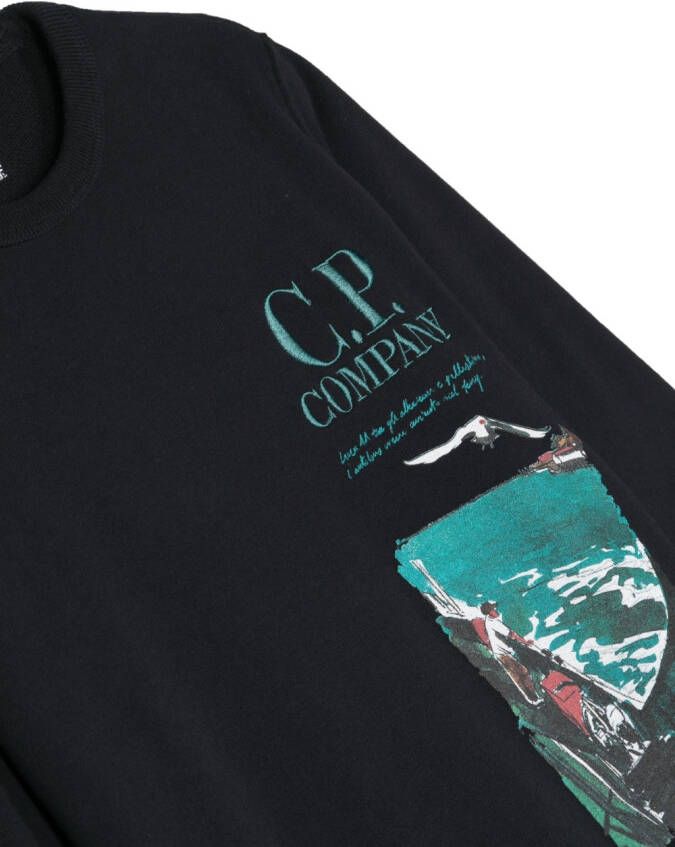 C.P. Company Kids Sweater met print Blauw