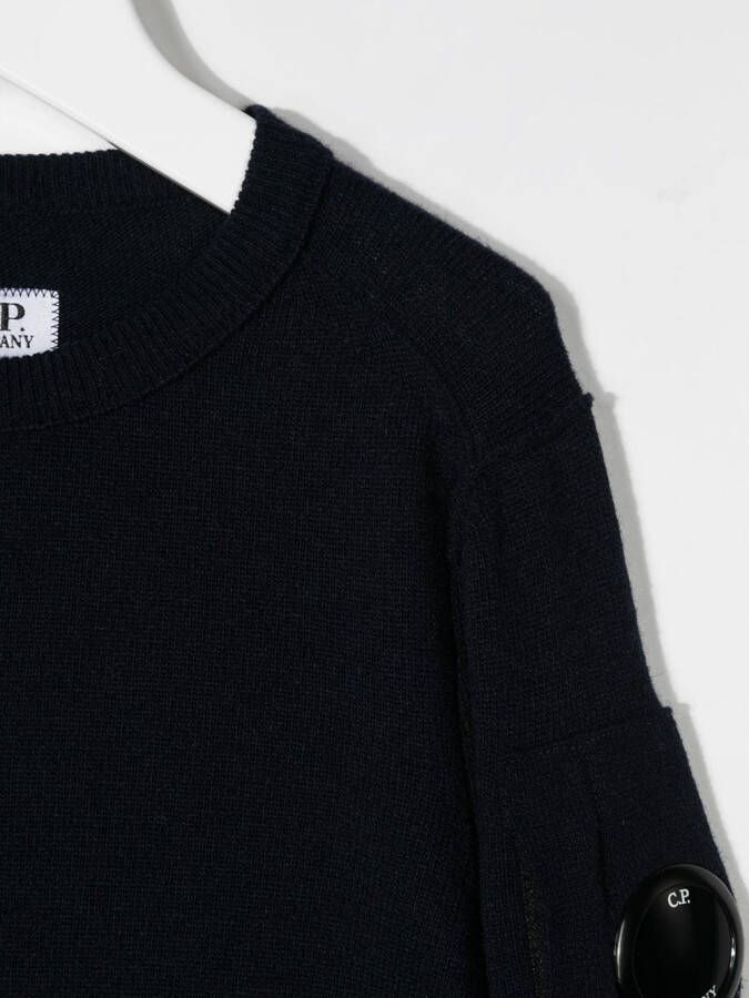 C.P. Company Kids Trui verfraaid met geribbelde afwerking Blauw
