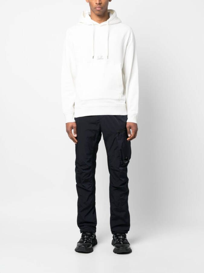 C.P. Company Hoodie met geborduurd logo Wit
