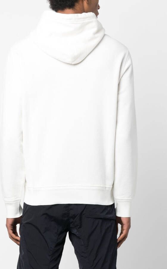 C.P. Company Hoodie met geborduurd logo Wit