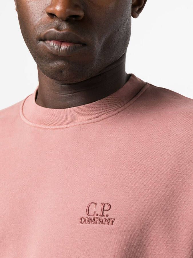 C.P. Company Sweater met geborduurd logo Roze