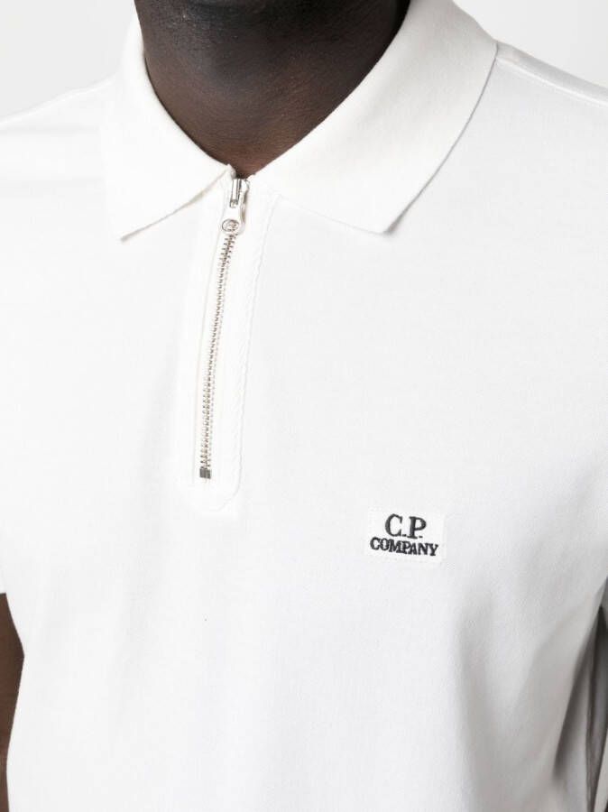 C.P. Company Poloshirt met geborduurd logo Wit