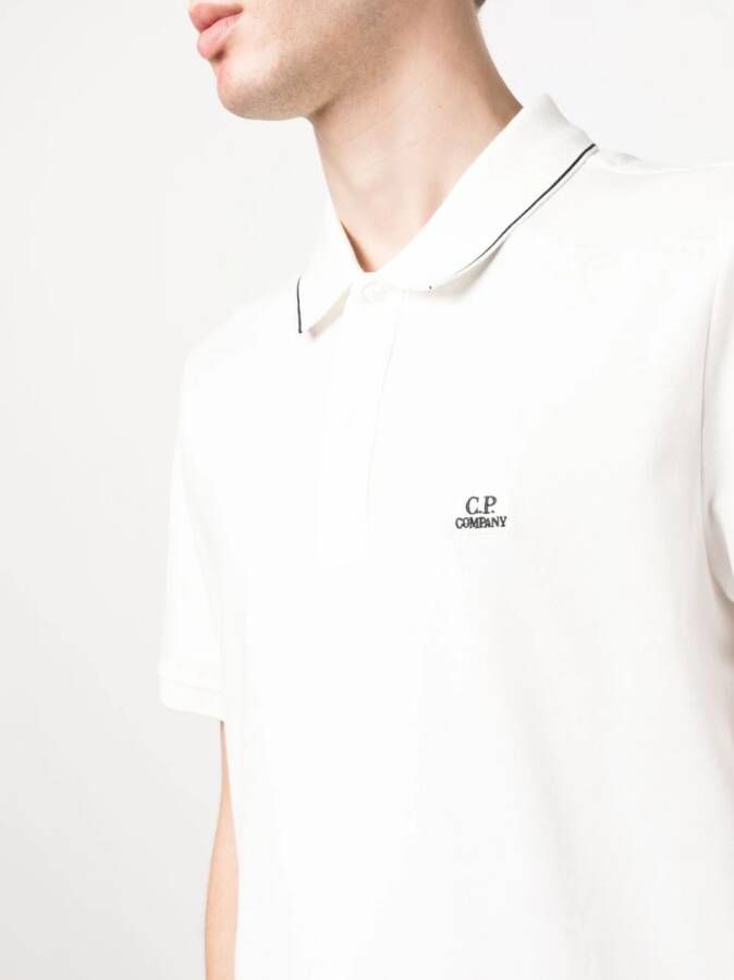 C.P. Company Poloshirt met logopatch Wit