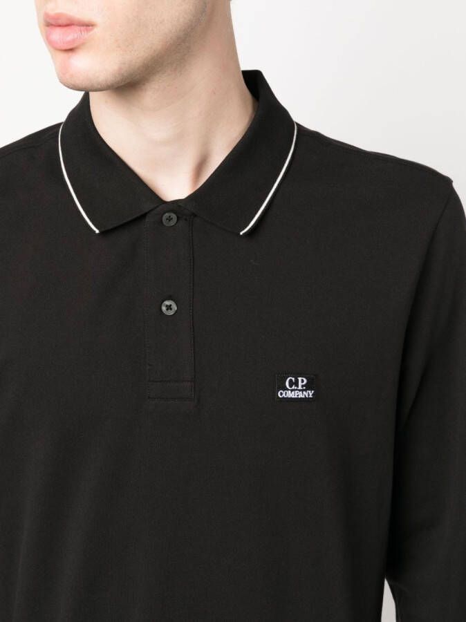 C.P. Company Poloshirt met logopatch Zwart