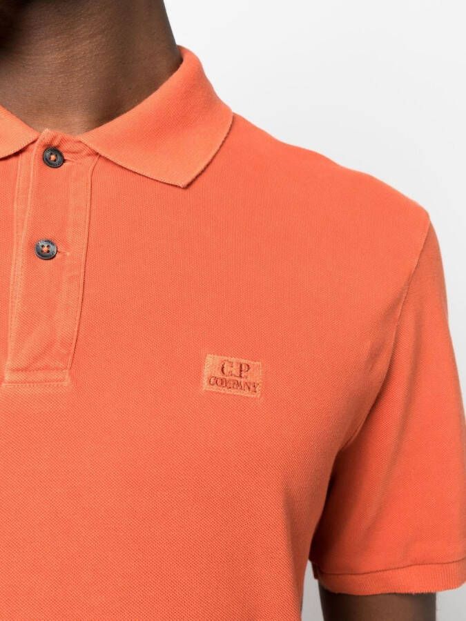 C.P. Company Poloshirt met logopatch Oranje