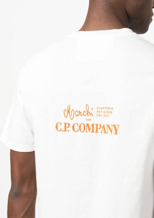 C.P. Company T-shirt met logoprint Wit