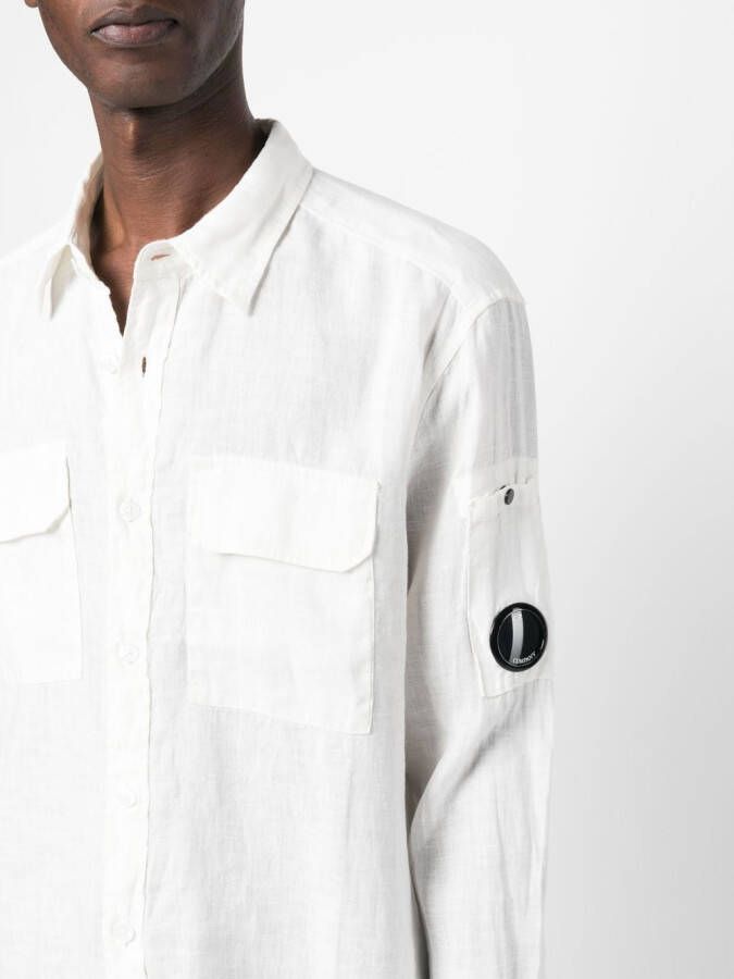 C.P. Company Overhemd met logopatch Wit