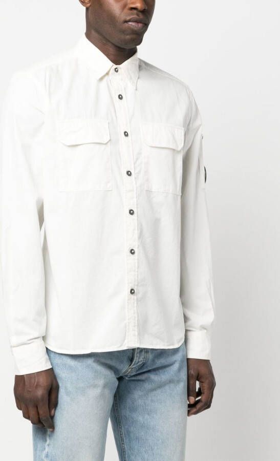 C.P. Company Overhemd met logopatch Wit