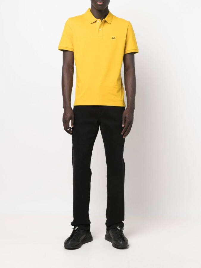 C.P. Company Poloshirt met logopatch Geel