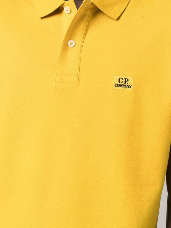 C.P. Company Poloshirt met logopatch Geel