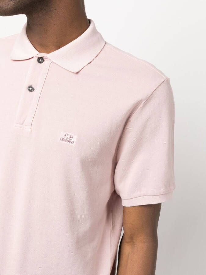 C.P. Company Poloshirt met geborduurd logo Roze