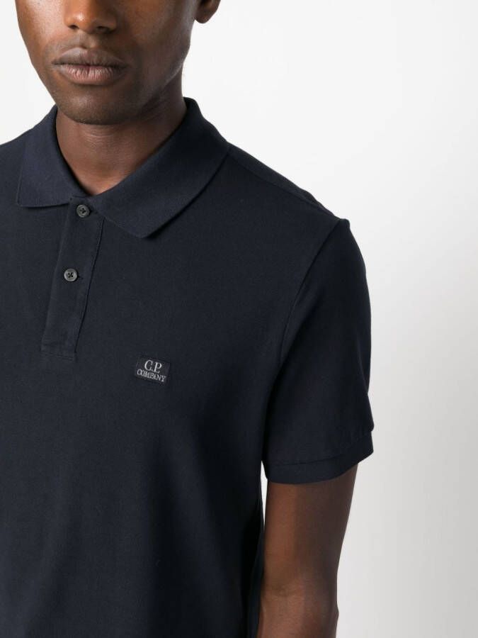 C.P. Company Poloshirt met logopatch Blauw
