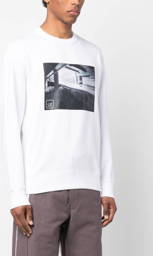 C.P. Company Sweater met fotoprint Wit