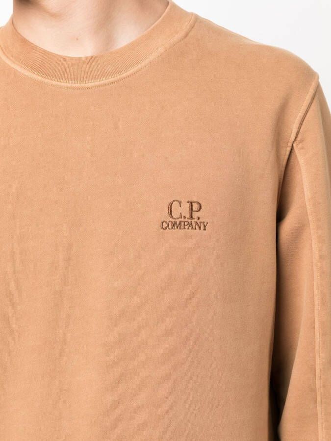 C.P. Company Sweater met geborduurd logo Bruin