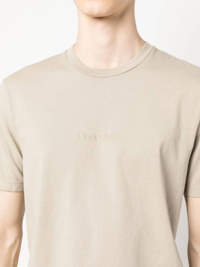 C.P. Company T-shirt met geborduurd logo Beige