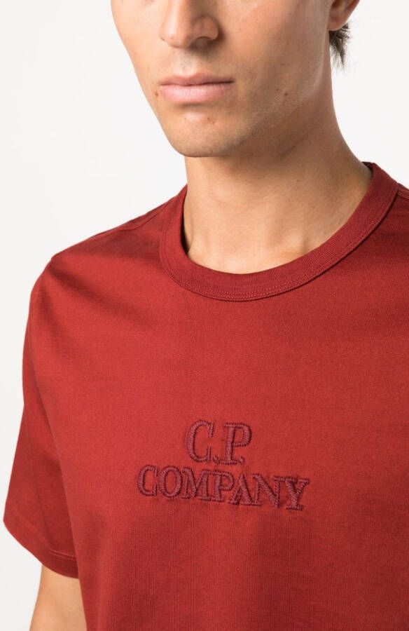 C.P. Company T-shirt met geborduurd logo Rood