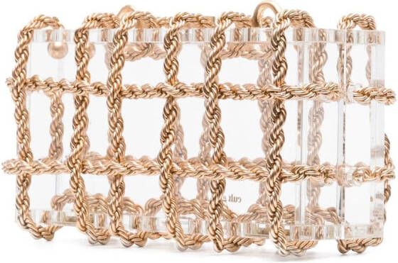 Cult Gaia Bess doorzichtige schoudertas Beige