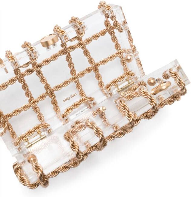 Cult Gaia Bess doorzichtige schoudertas Beige