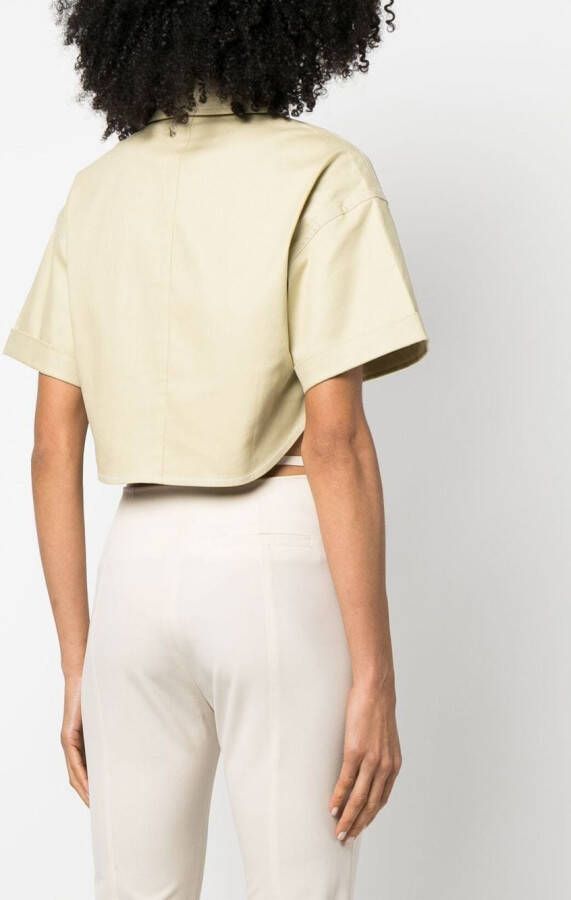 Cult Gaia Cropped blouse Beige