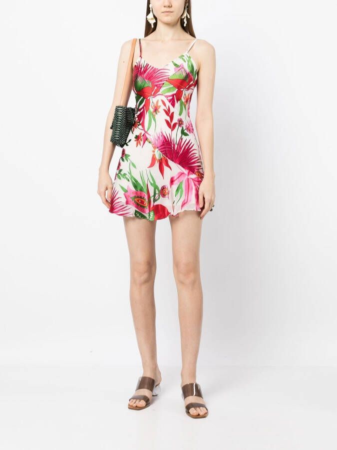 Cult Gaia Mini-jurk met bloemenprint Wit
