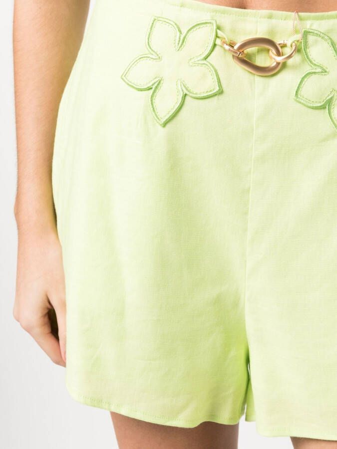 Cult Gaia Shorts met bloemenpatch Groen