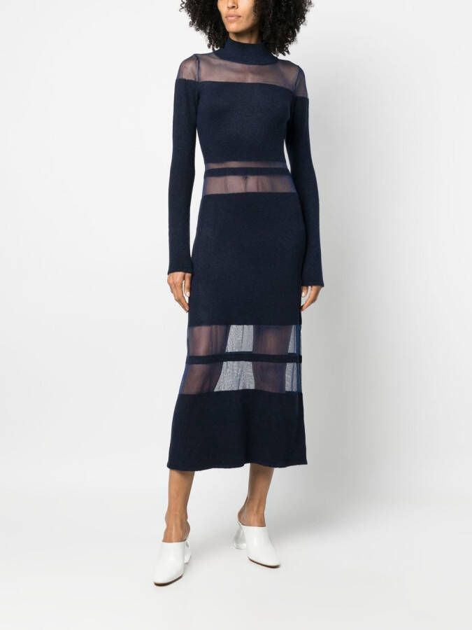 Cult Gaia Maxi-jurk met hoge hals Blauw