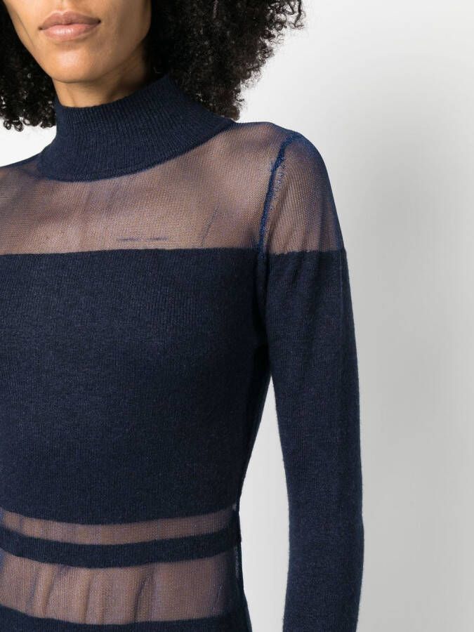 Cult Gaia Maxi-jurk met hoge hals Blauw