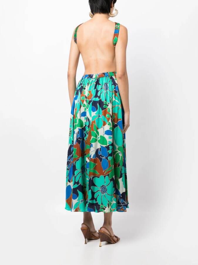 Cult Gaia Midi-jurk met bloemenprint Groen