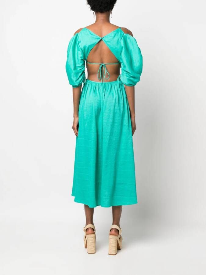 Cult Gaia Midi-jurk met V-hals Groen