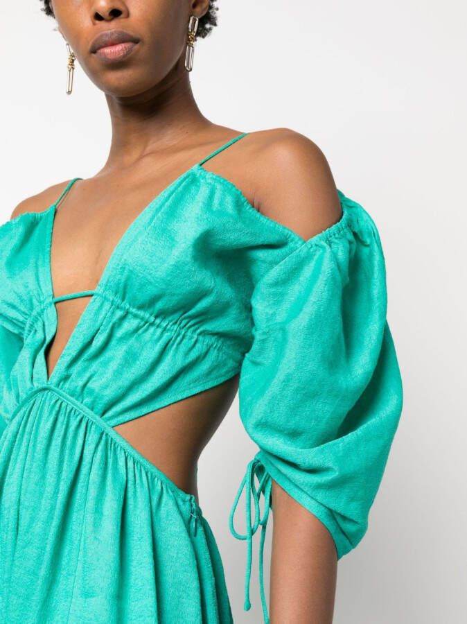 Cult Gaia Midi-jurk met V-hals Groen