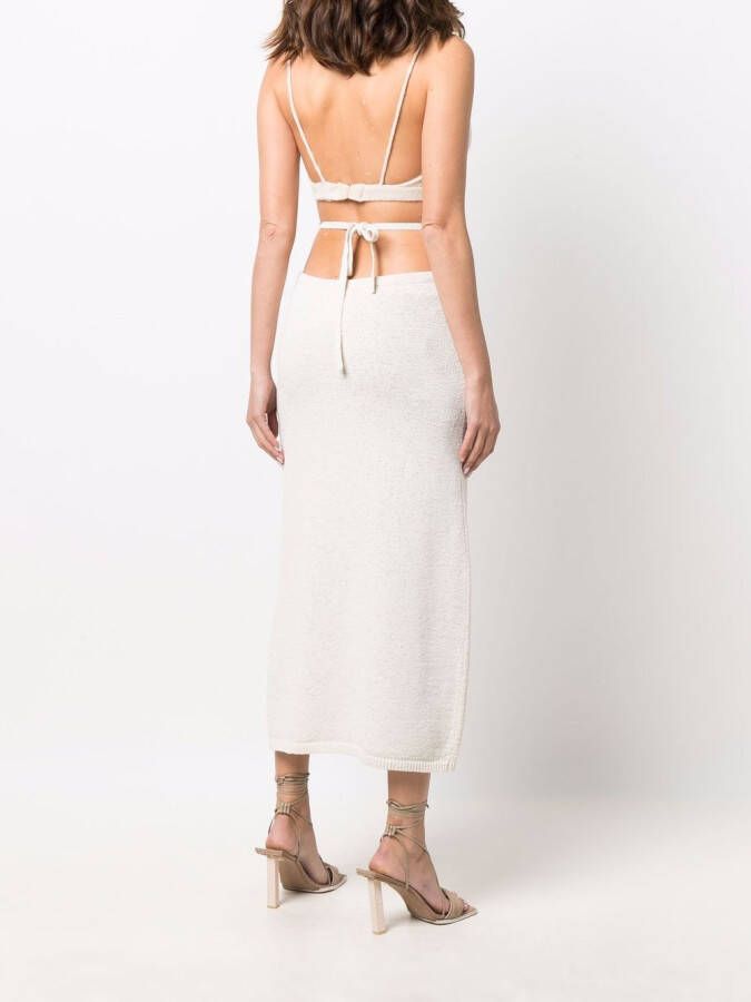 Cult Gaia Midi-rok met uitgesneden detail Beige