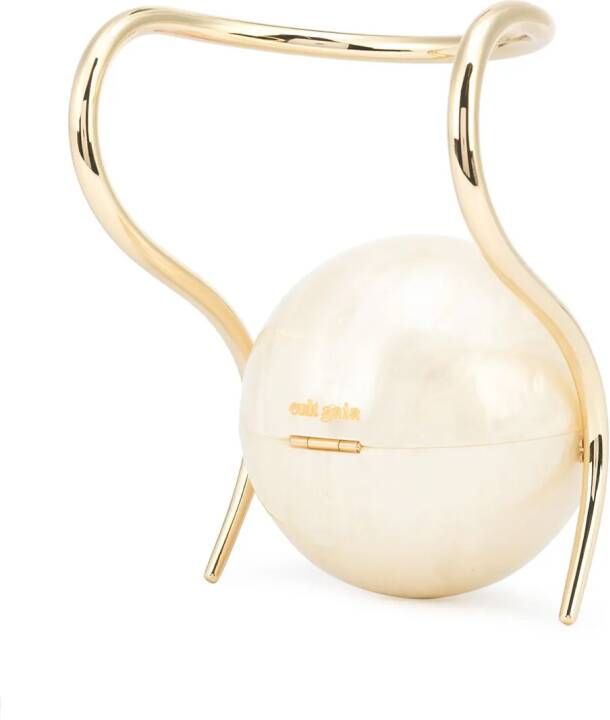 Cult Gaia Pearl clutch met handgreep Wit