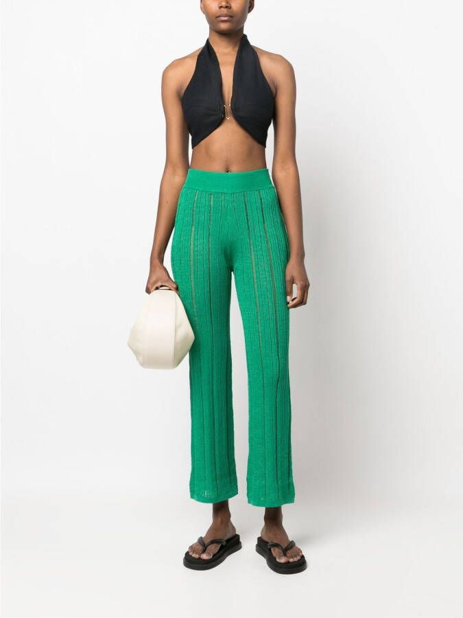 Cult Gaia Ribgebreide broek Groen