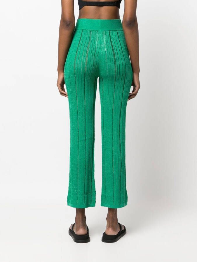 Cult Gaia Ribgebreide broek Groen