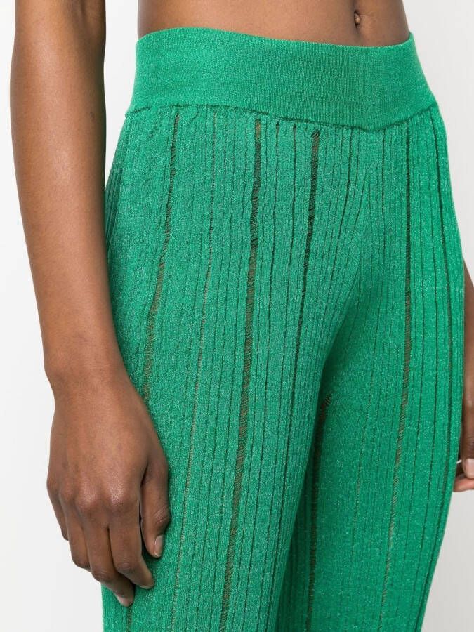 Cult Gaia Ribgebreide broek Groen
