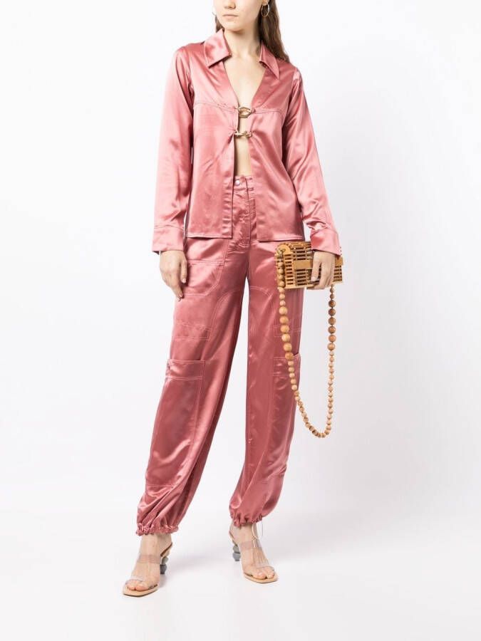 Cult Gaia Satijnen blouse Roze