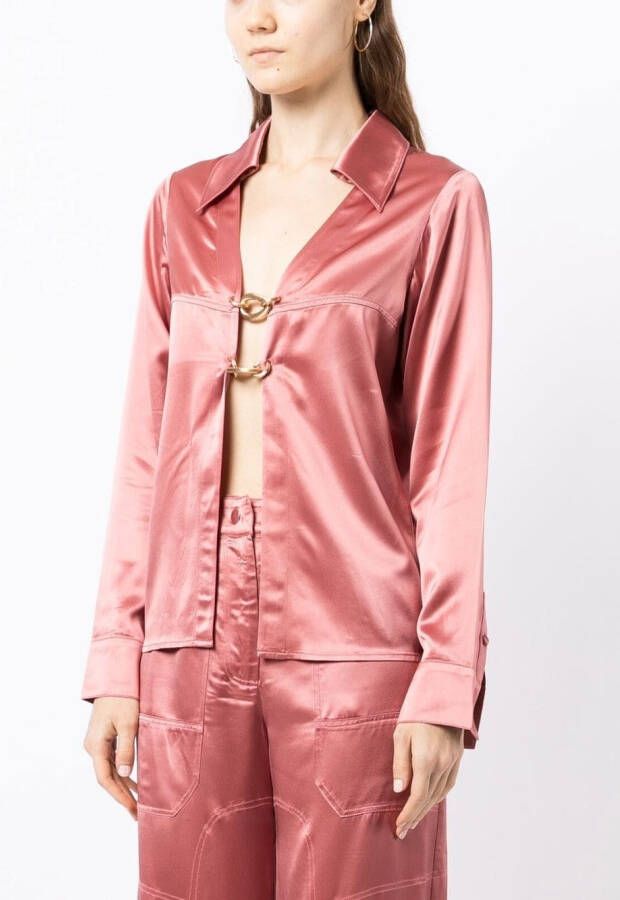 Cult Gaia Satijnen blouse Roze