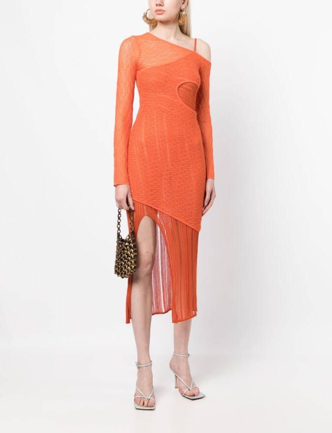Cult Gaia Gebreide jurk Oranje