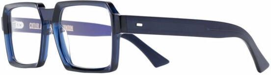Cutler & Gross Bril met vierkant montuur Blauw