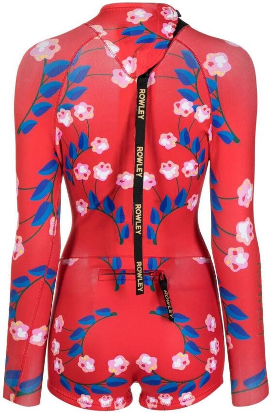 Cynthia Rowley Badpak met lange mouwen Rood
