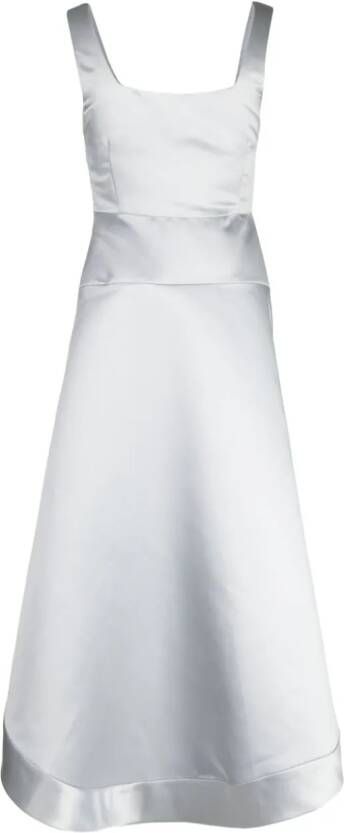 Cynthia Rowley Midi-jurk met satijnen afwerking Zilver