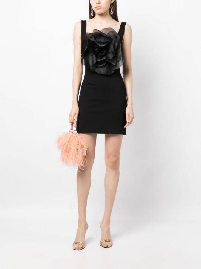 Cynthia Rowley Mini-jurk met bloemdetail Zwart