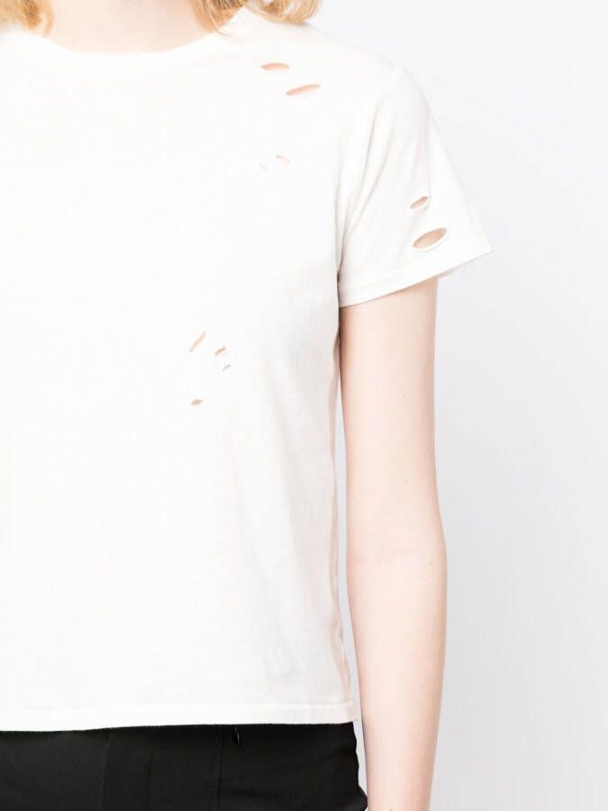 Cynthia Rowley T-shirt met perforatie detail Wit