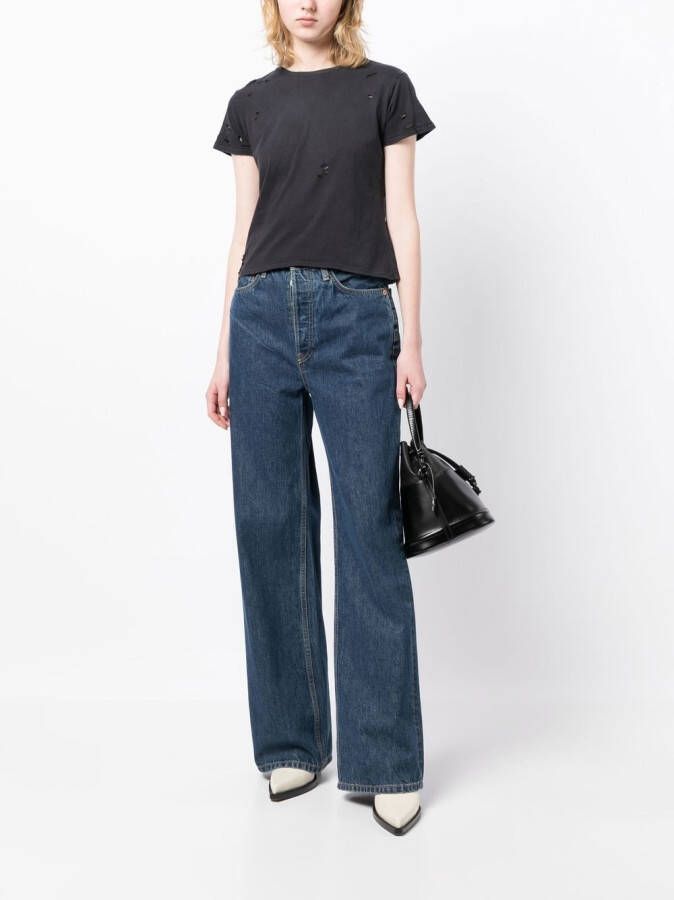 Cynthia Rowley T-shirt met perforatie detail Zwart